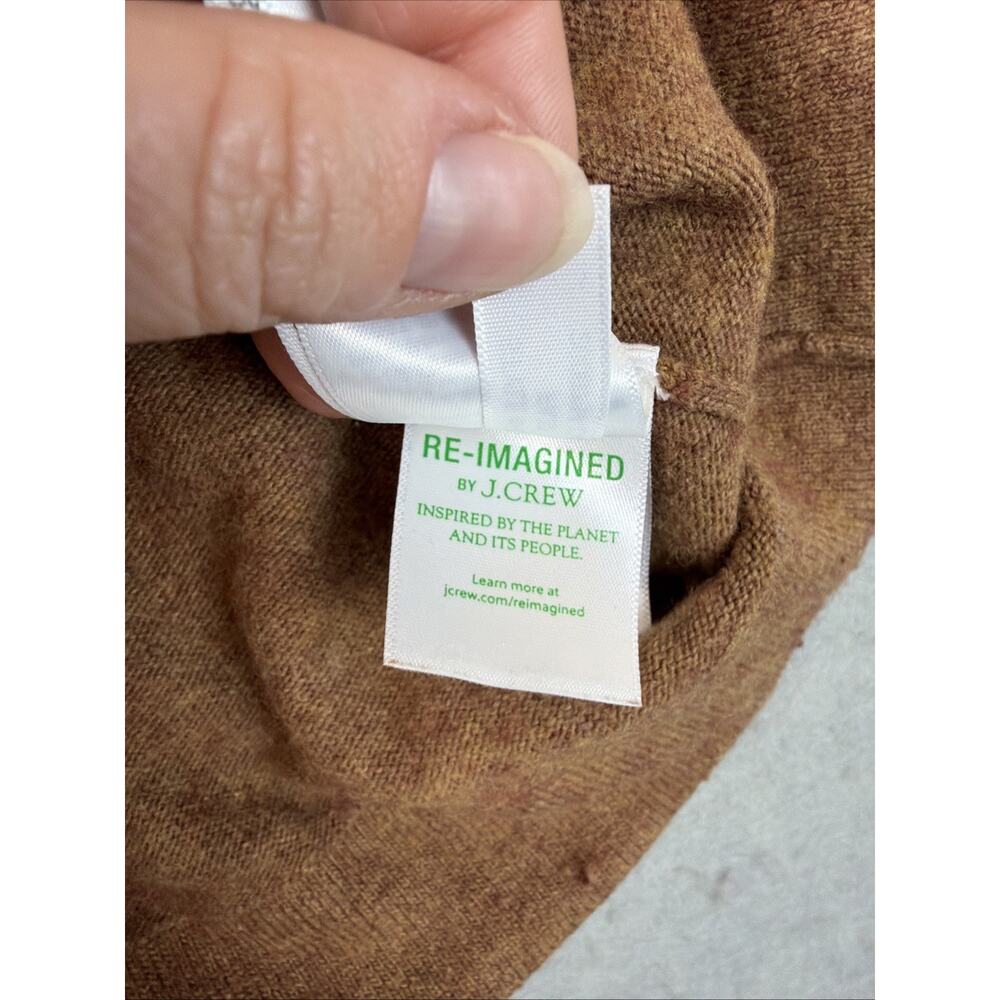 J.Crew Teddie Women’s Sweater Sm Brown Merino Wool Blend Crew Elevated Preppy - Picture 9 of 12
